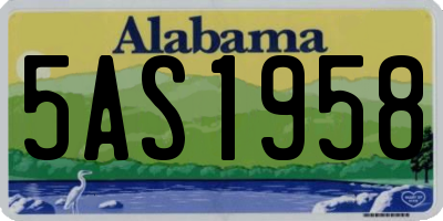 AL license plate 5AS1958
