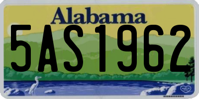 AL license plate 5AS1962