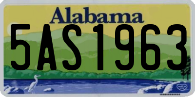 AL license plate 5AS1963