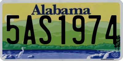 AL license plate 5AS1974