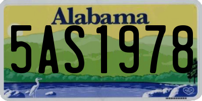 AL license plate 5AS1978