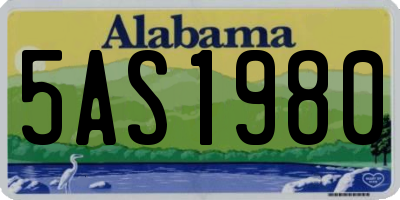 AL license plate 5AS1980