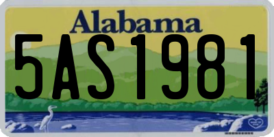 AL license plate 5AS1981