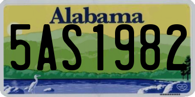 AL license plate 5AS1982