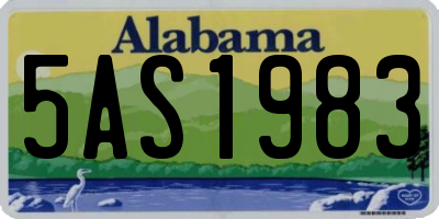AL license plate 5AS1983