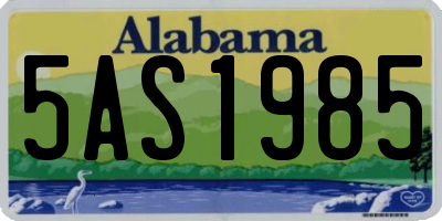 AL license plate 5AS1985