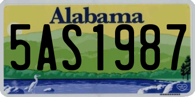 AL license plate 5AS1987