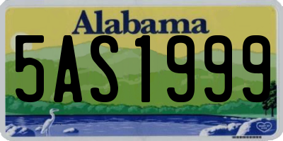 AL license plate 5AS1999