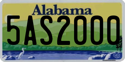 AL license plate 5AS2000