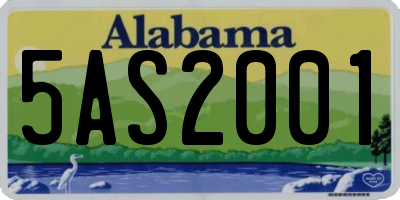 AL license plate 5AS2001