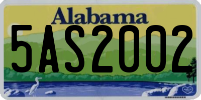 AL license plate 5AS2002