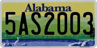 AL license plate 5AS2003