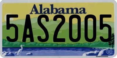 AL license plate 5AS2005