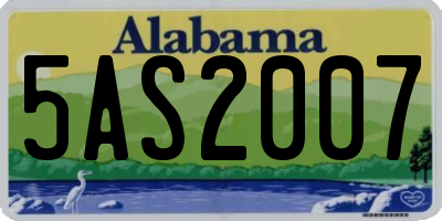 AL license plate 5AS2007