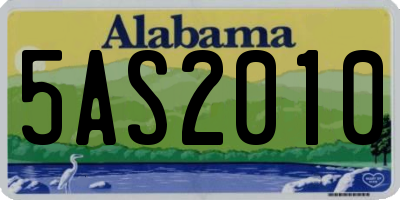 AL license plate 5AS2010