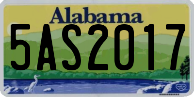AL license plate 5AS2017