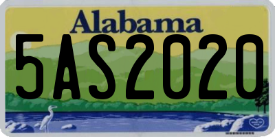 AL license plate 5AS2020