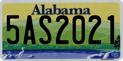 AL license plate 5AS2021