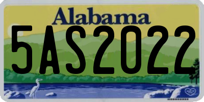 AL license plate 5AS2022