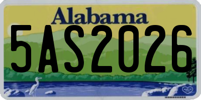 AL license plate 5AS2026