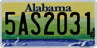 AL license plate 5AS2031