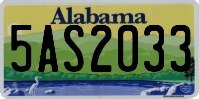 AL license plate 5AS2033