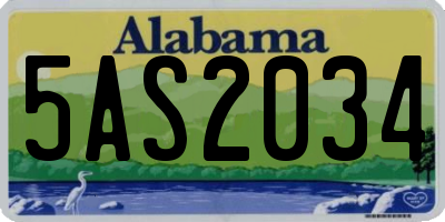 AL license plate 5AS2034