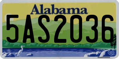 AL license plate 5AS2036