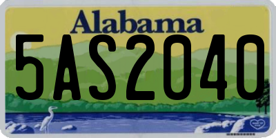 AL license plate 5AS2040