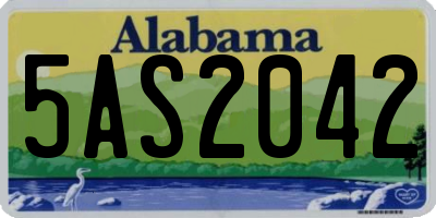 AL license plate 5AS2042