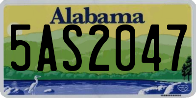 AL license plate 5AS2047