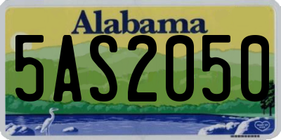 AL license plate 5AS2050
