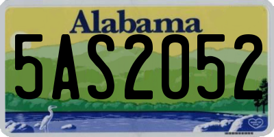 AL license plate 5AS2052
