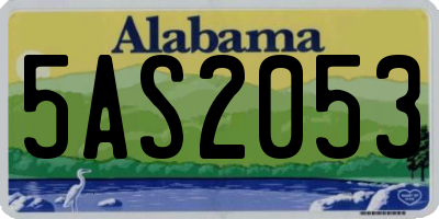 AL license plate 5AS2053