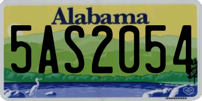 AL license plate 5AS2054