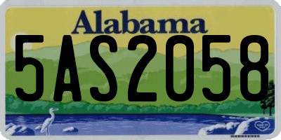 AL license plate 5AS2058