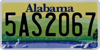 AL license plate 5AS2067