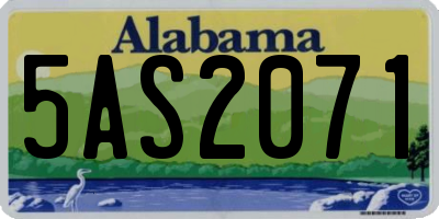 AL license plate 5AS2071