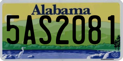 AL license plate 5AS2081