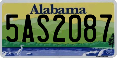 AL license plate 5AS2087