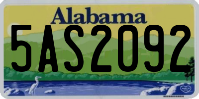AL license plate 5AS2092