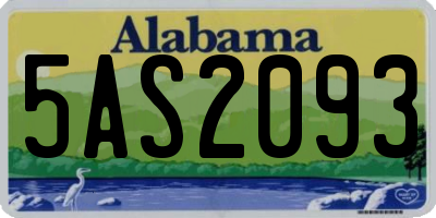 AL license plate 5AS2093