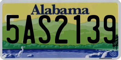 AL license plate 5AS2139