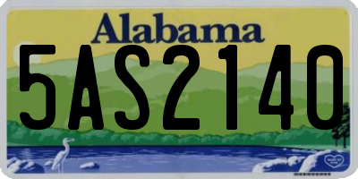 AL license plate 5AS2140