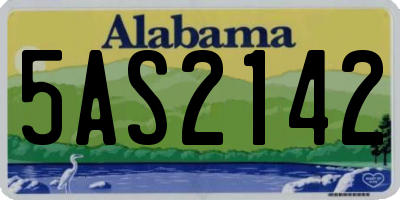 AL license plate 5AS2142