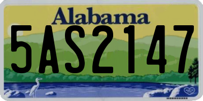 AL license plate 5AS2147
