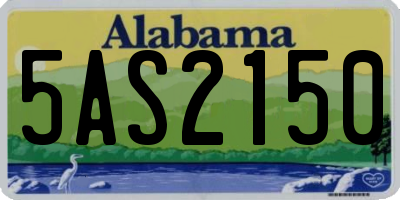 AL license plate 5AS2150