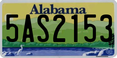 AL license plate 5AS2153