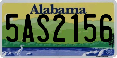 AL license plate 5AS2156
