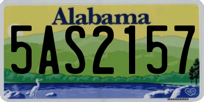 AL license plate 5AS2157